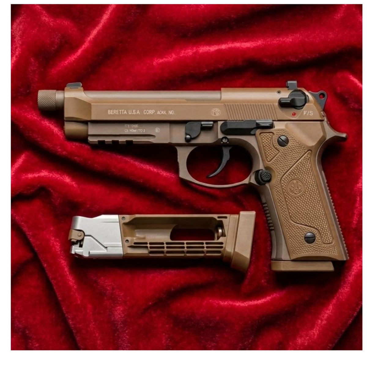Pistola de aire Beretta M9A3 CO2 blowback dorada, calibre 4.5 mm - foto 5