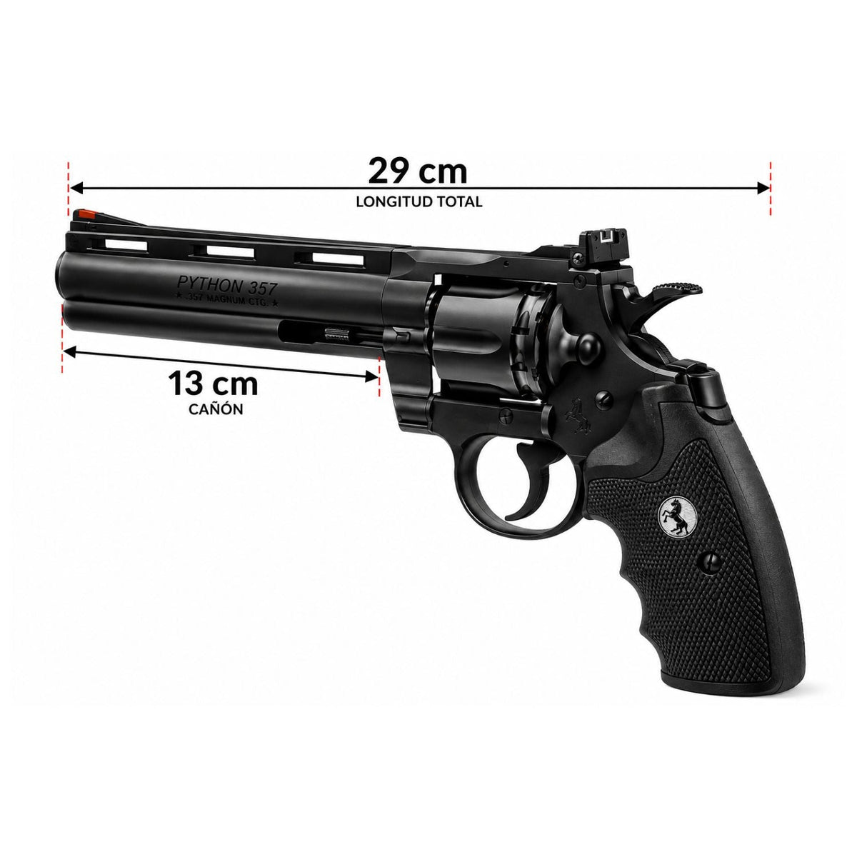 Revólver de aire Colt Python 357 CO2 calibre 4.5 mm de 29 cm - foto 2