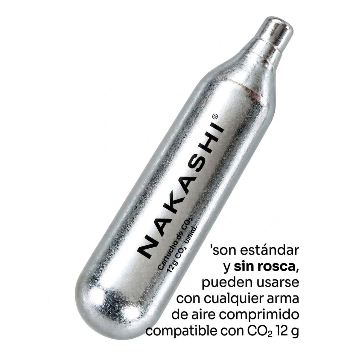 Cartucho de CO2 de 12 g Nakashi, formato estándar sin rosca - foto 3