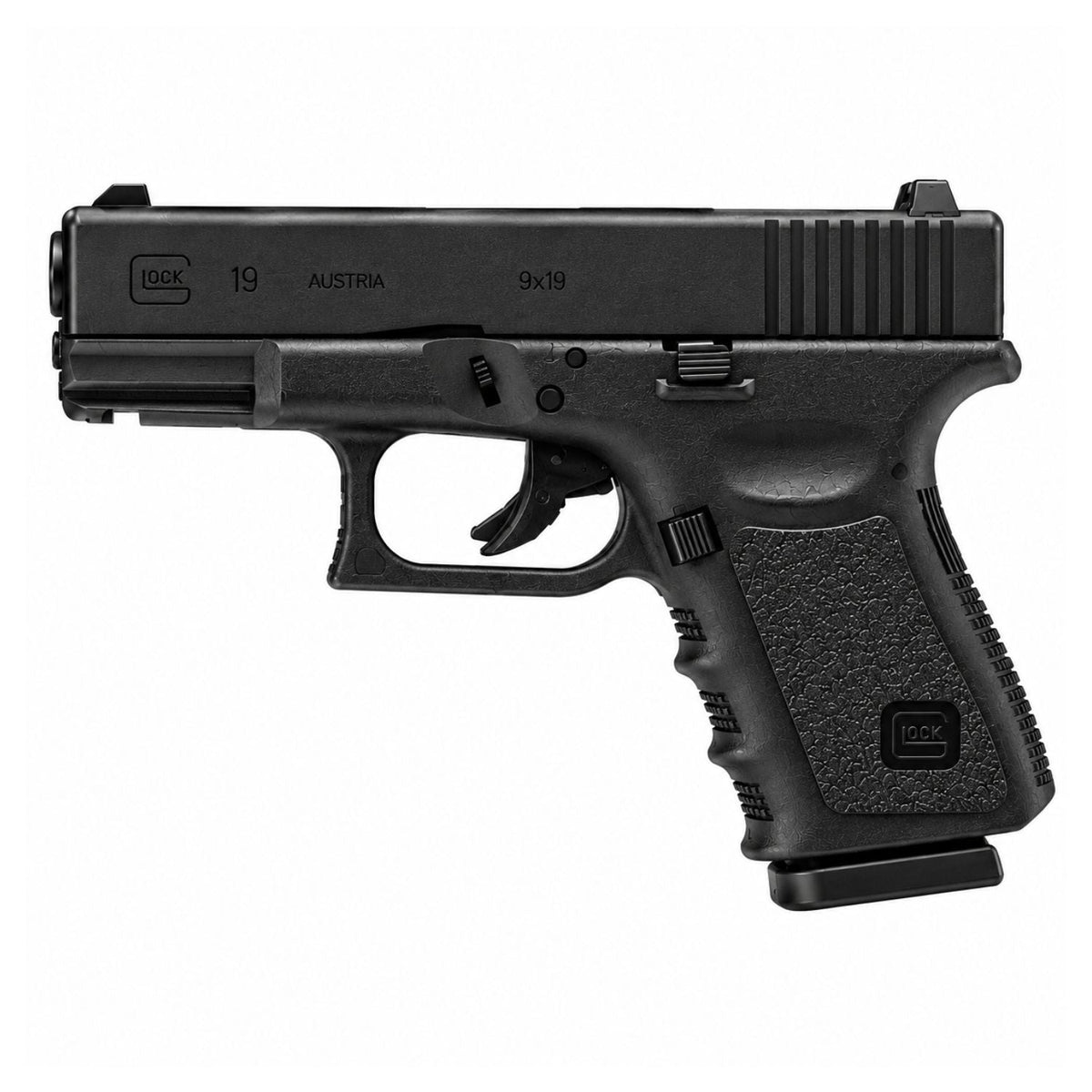 Pistola de aire Glock 19 Gen3 CO2 4.5 mm semiautomática con cargador de 21 BBs