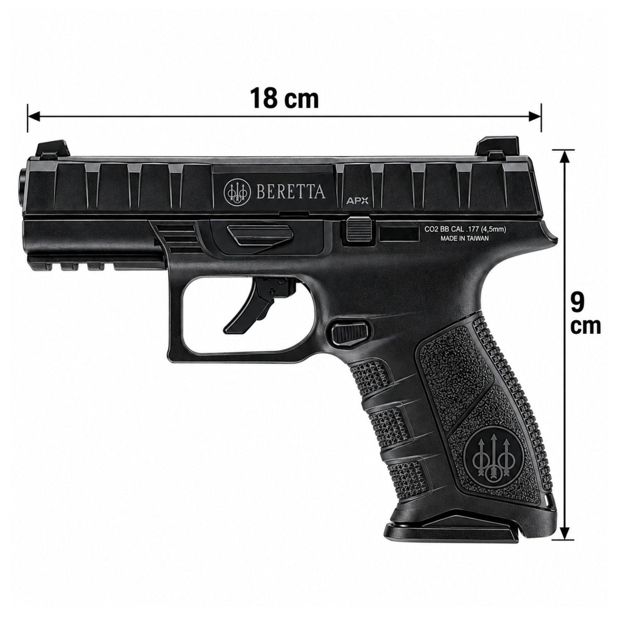 Pistola de aire Beretta APX CO2 blowback 4.5 mm con cargador de 20 BBs - foto 3