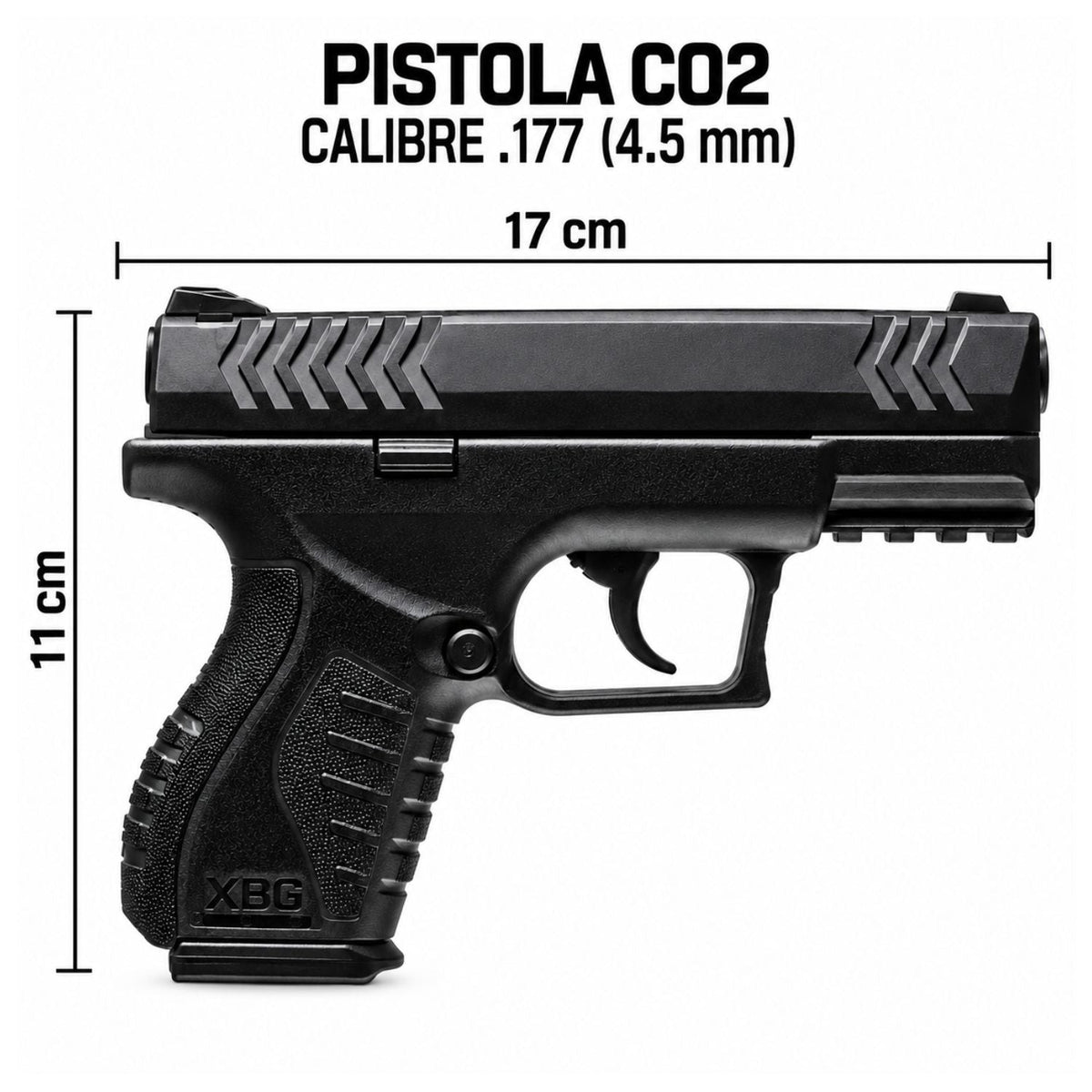 Pistola de aire Umarex XBG CO2 compacta, calibre 4.5 mm con cargador de 18 BBs - foto 3