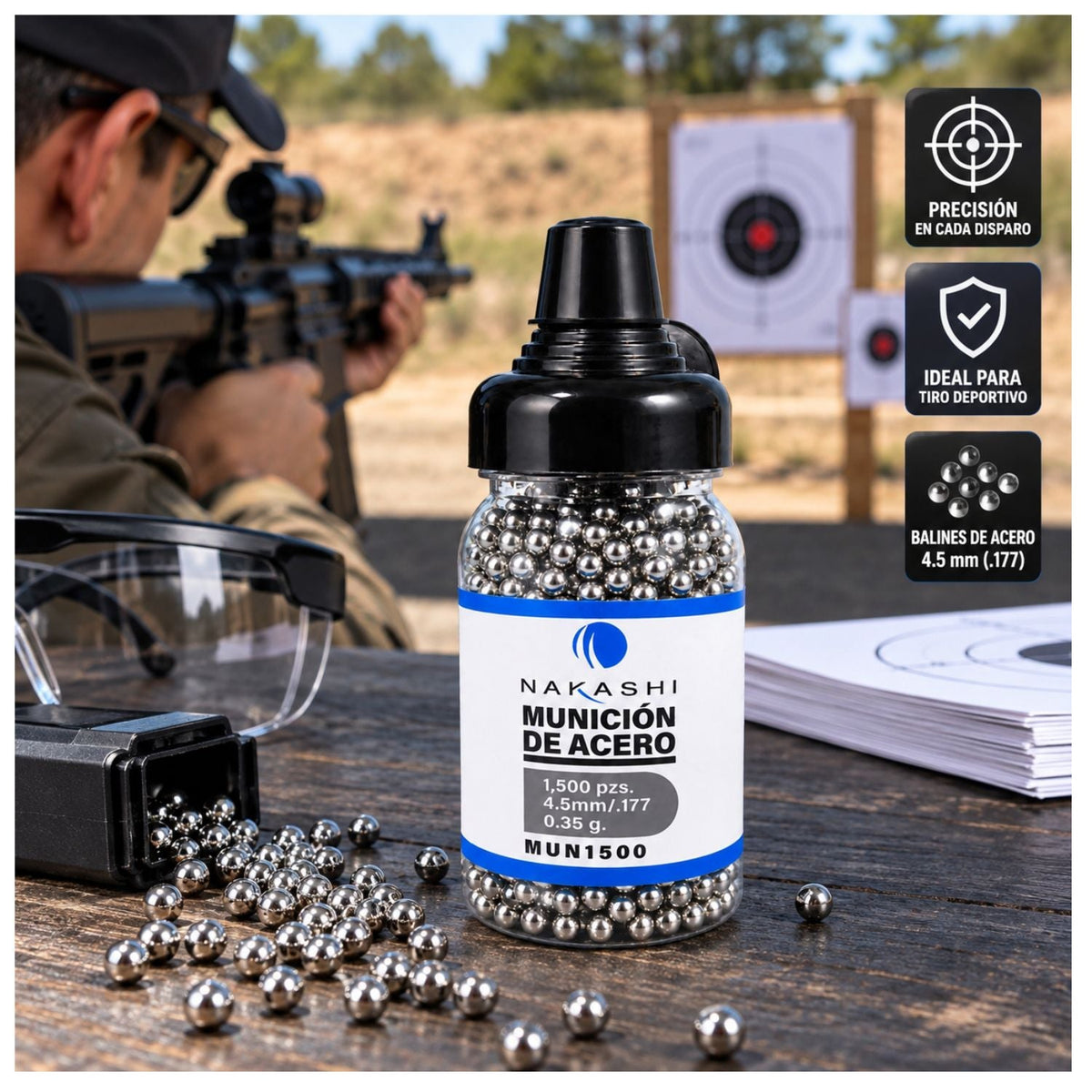 Balines de acero calibre 4.5 mm (.177) para tiro deportivo, 500 o 1,500 piezas - foto 6