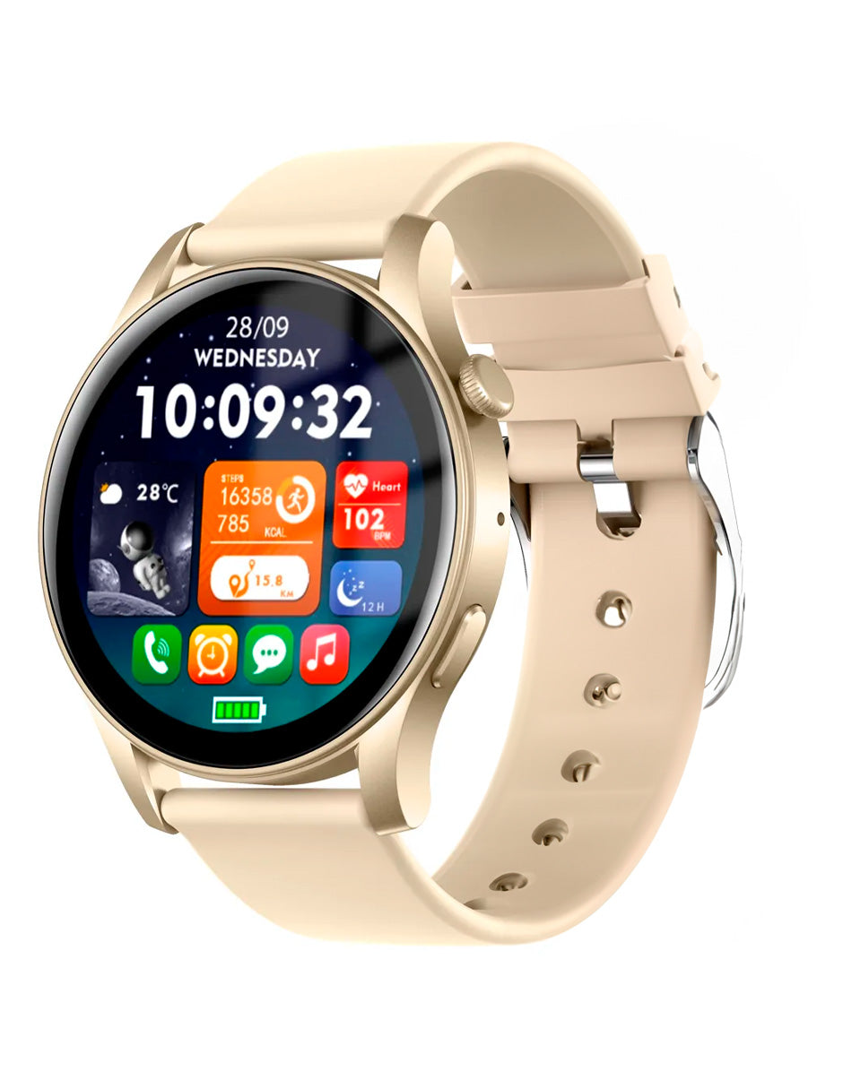 Smartwatch  V73 Multifuncional con pantalla Amoled Dorado