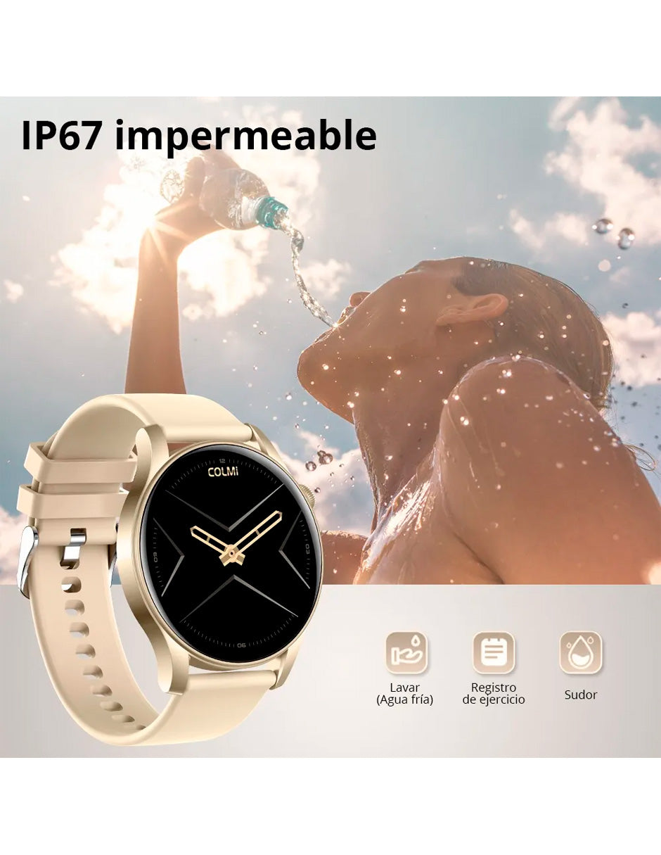Smartwatch  V73 Multifuncional con pantalla Amoled Dorado