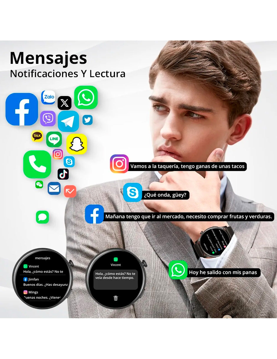 Smartwatch  V73 Multifuncional con pantalla Amoled Negro