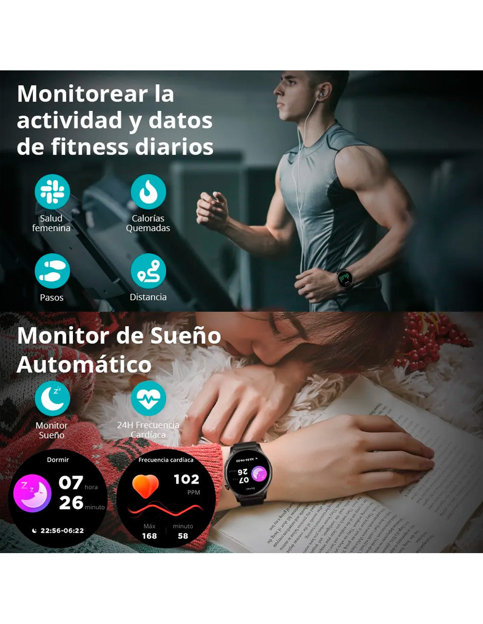 Smartwatch  V73 Multifuncional con pantalla Amoled Negro