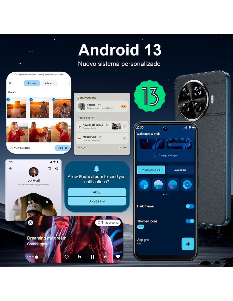 Smartphone V80H 6 GB Ram 128 GB de Interna con Face ID Gris