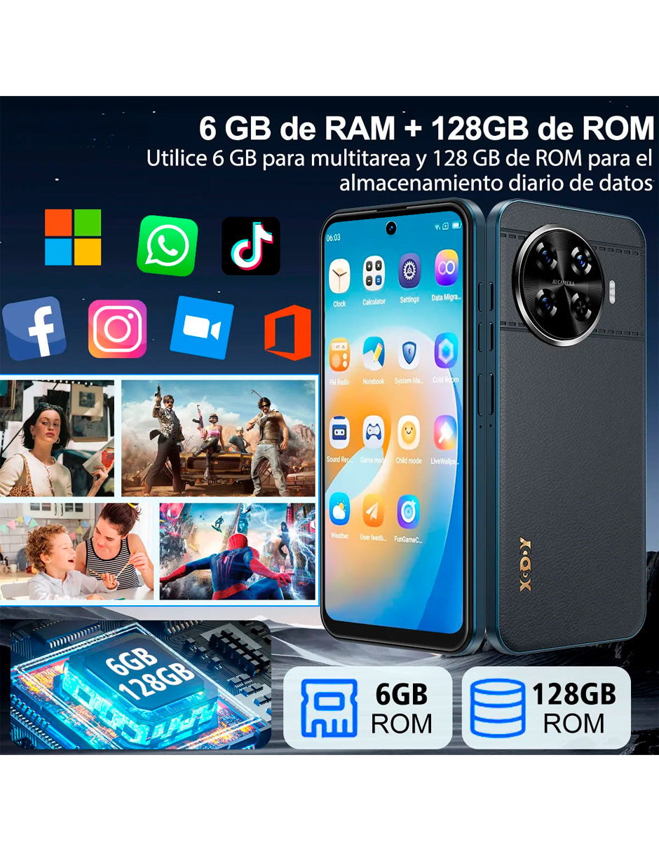 Smartphone V80H 6 GB Ram 128 GB de Interna con Face ID Gris