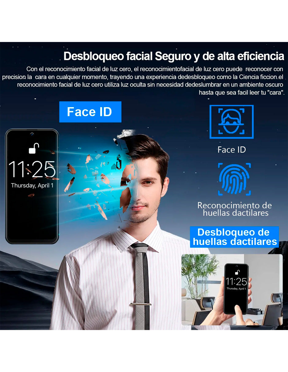 Smartphone V80H 6 GB Ram 128 GB de Interna con Face ID Gris