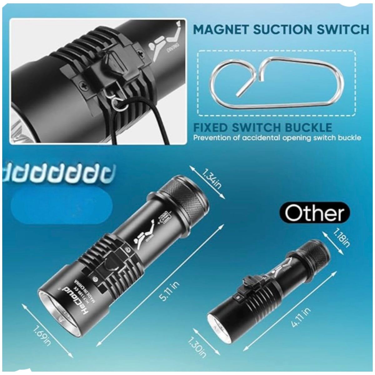 Luz de buceo impermeable de 3 pasos, modelo VOG120 - foto 2