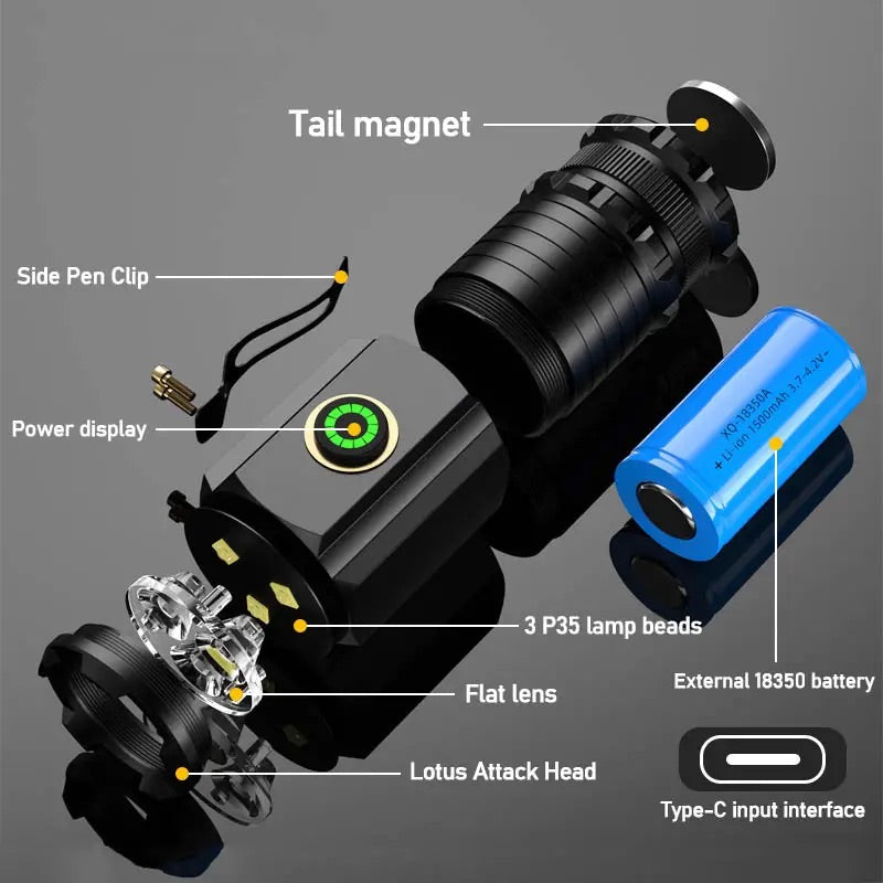 Linterna LED resistente al agua con control de carga, modelo VOG129 - foto 2