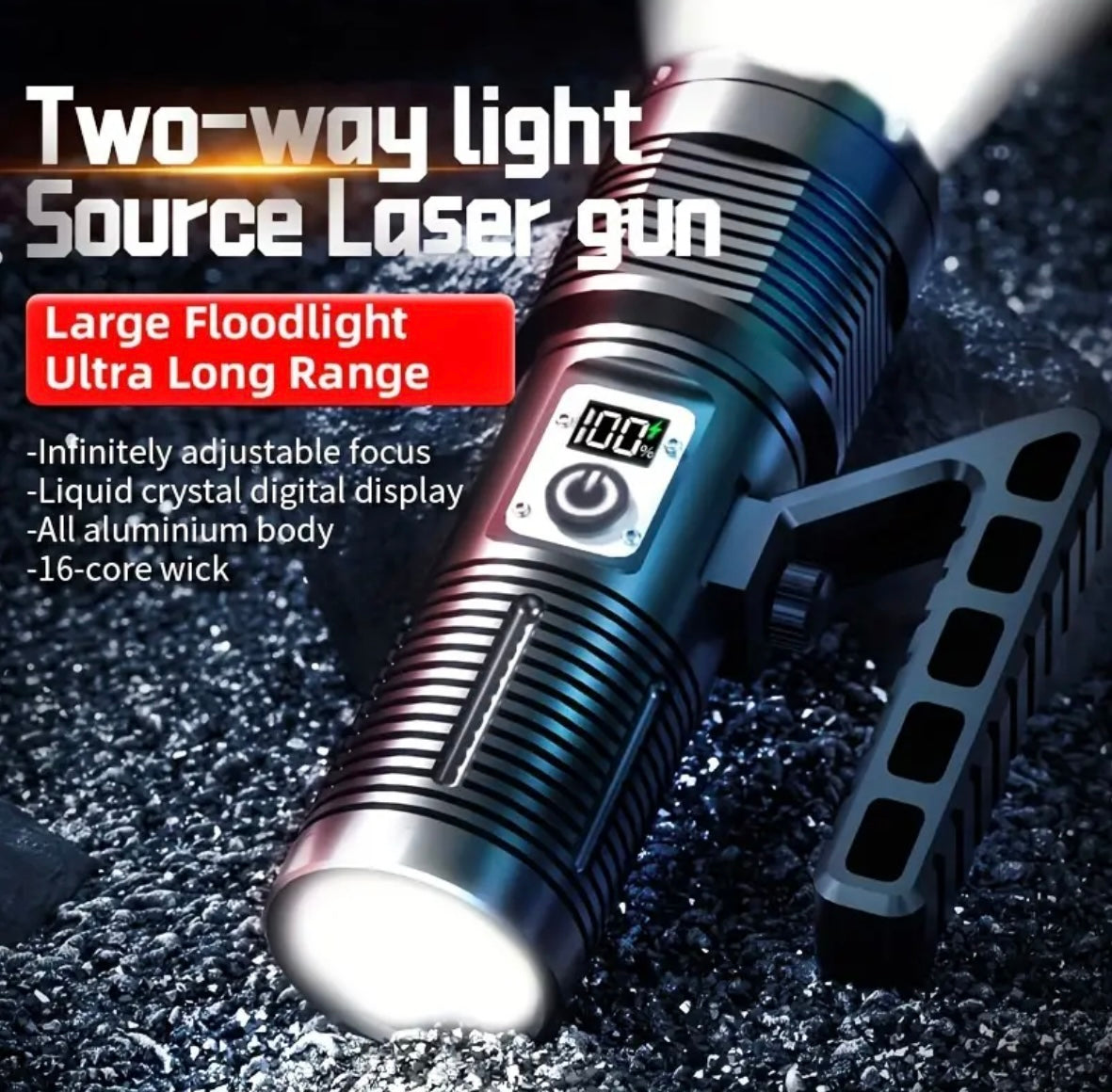 Maxi linterna LED T160 con COB trasero y power bank - foto 2