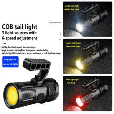 Maxi linterna LED T160 con COB trasero y power bank - foto 4
