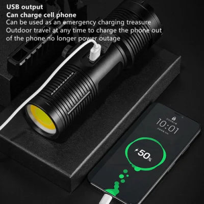 Maxi linterna LED T160 con COB trasero y power bank - foto 5