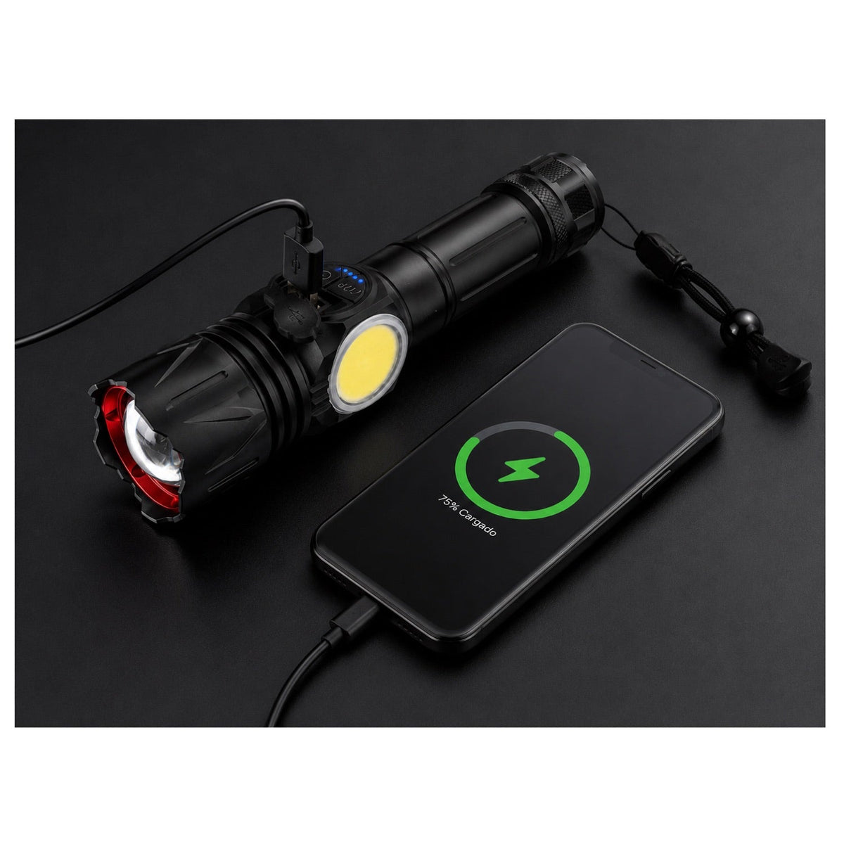 Lámpara LED USB-C con power bank, zoom, COB lateral y pantalla (VOG151) - foto 2