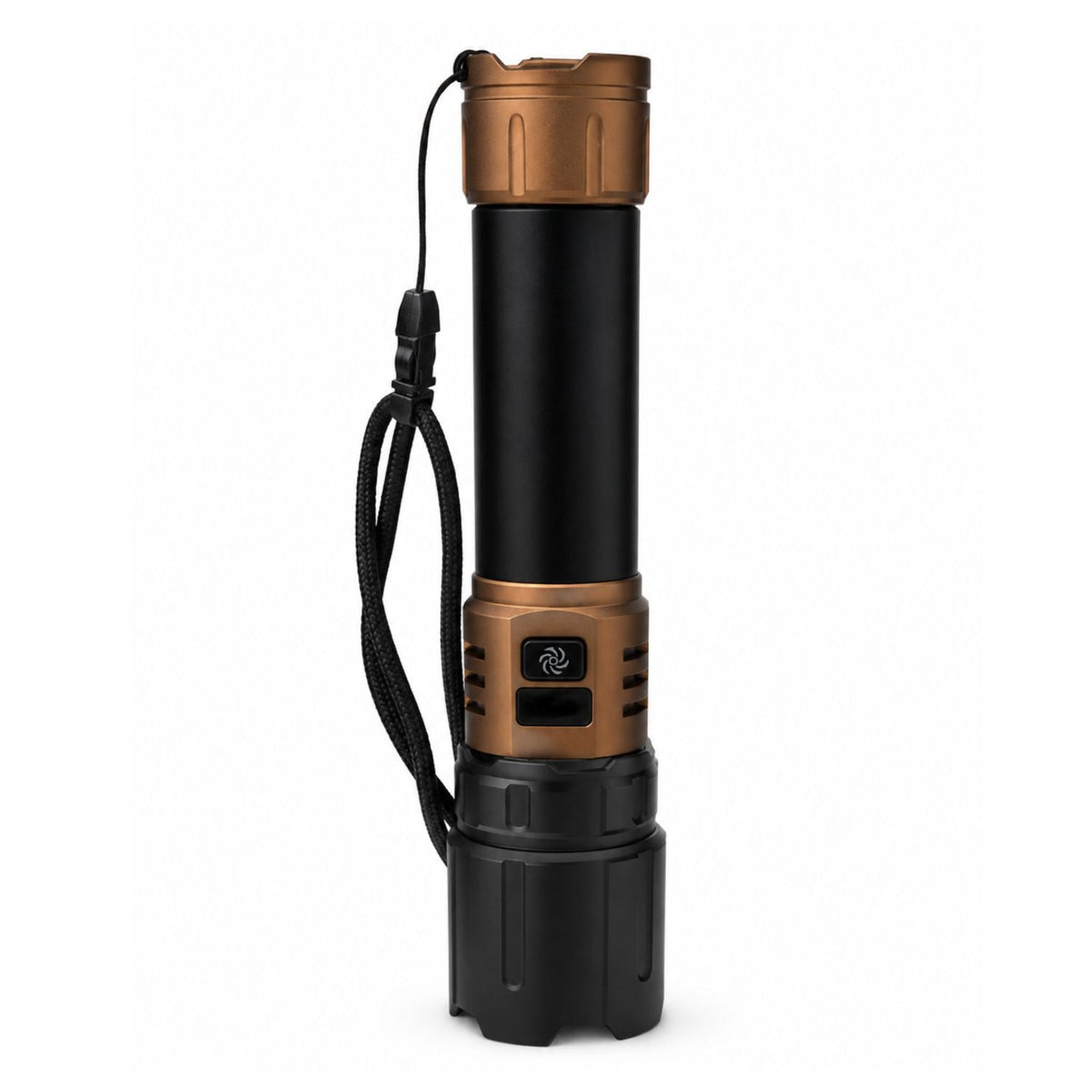 Linterna LED recargable con luz de camping, power bank y pantalla