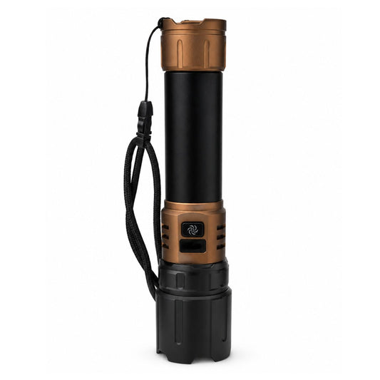 Linterna LED recargable con luz de camping, power bank y pantalla