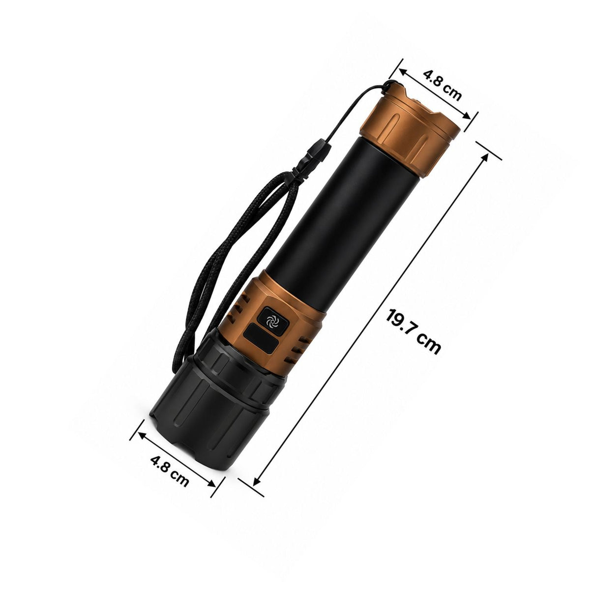 Linterna LED recargable con luz de camping, power bank y pantalla - foto 2