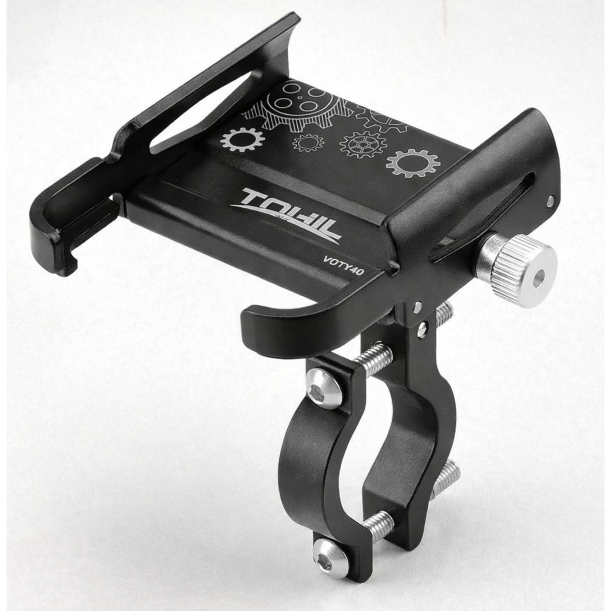 Soporte metálico para celular con rotación 360°, universal para moto y bici