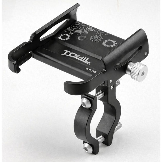 Soporte metálico para celular con rotación 360°, universal para moto y bici