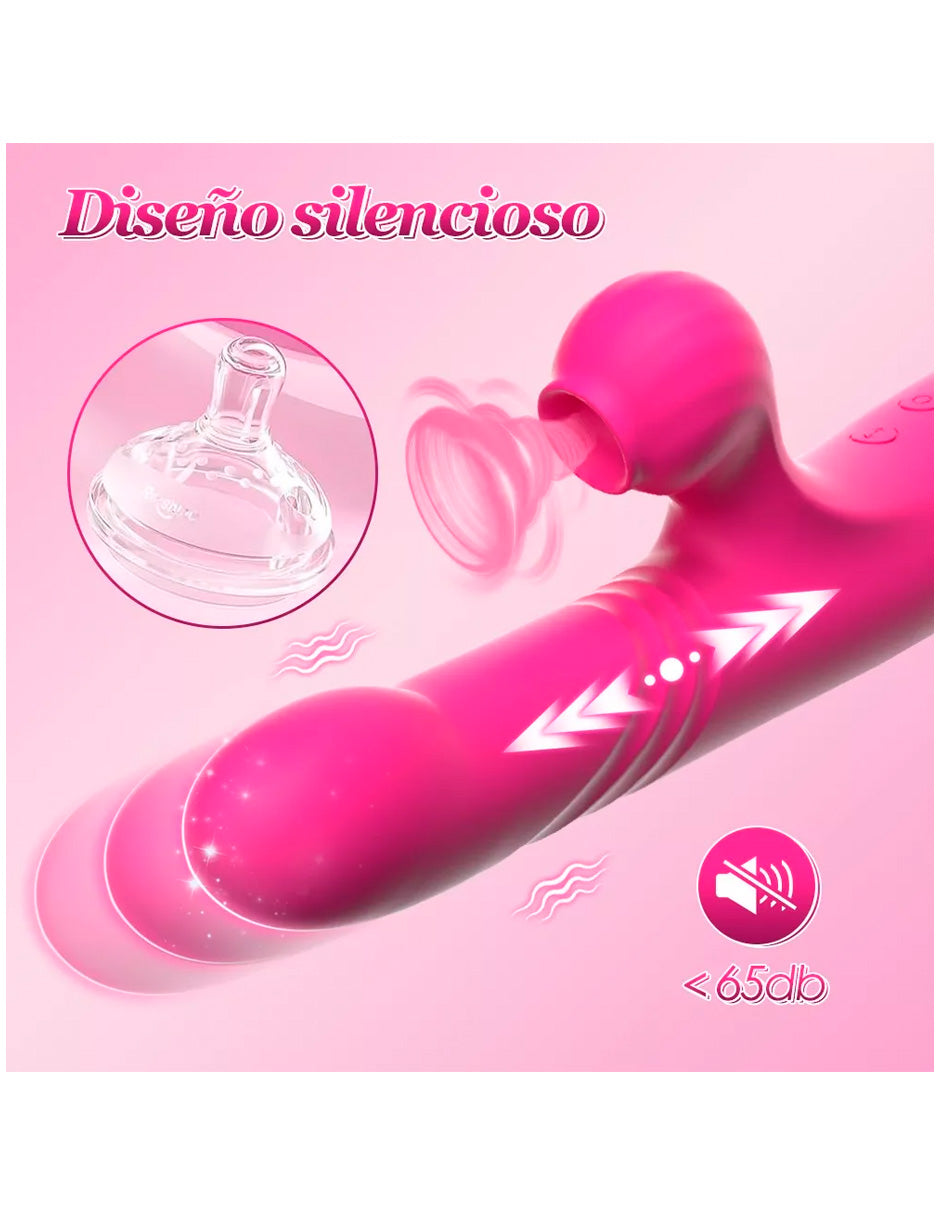 Vibrador Consolador Succion Estimulador Clítoris Telescópica