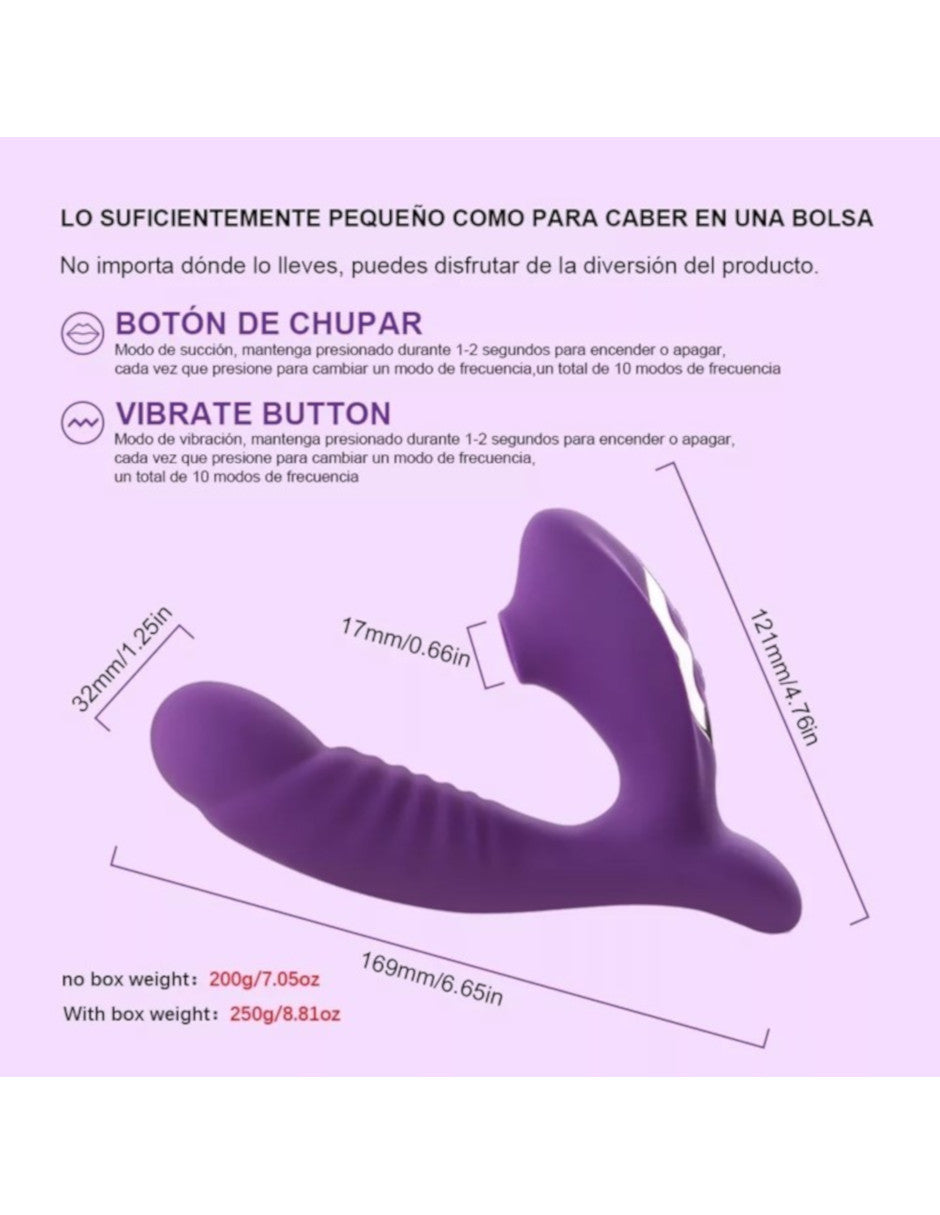 Vibrador con succionador de Clítoris Petukita Box Unisex