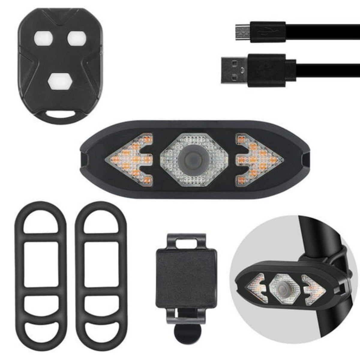 Luz trasera para bicicleta con intermitentes y 5 pasos - foto 6