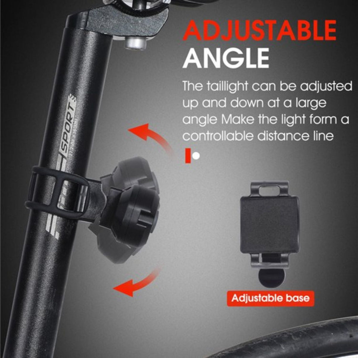 Luz trasera para bicicleta con intermitentes y 5 pasos - foto 8
