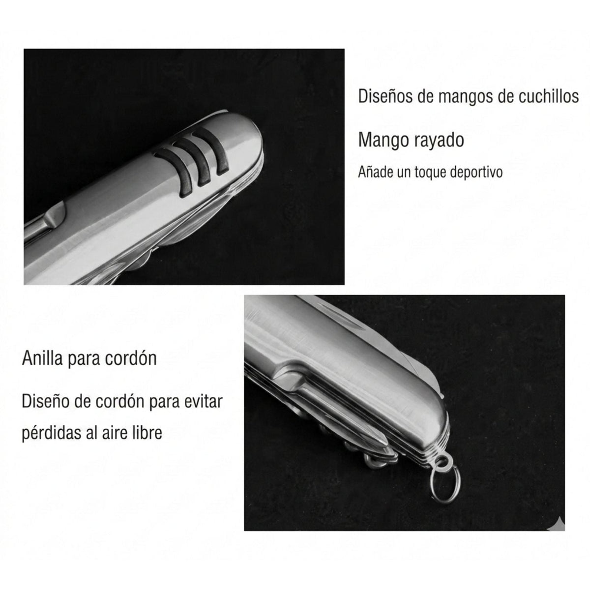 Navaja suiza multiusos 12 en 1 de acero inoxidable, compacta y portátil - foto 5