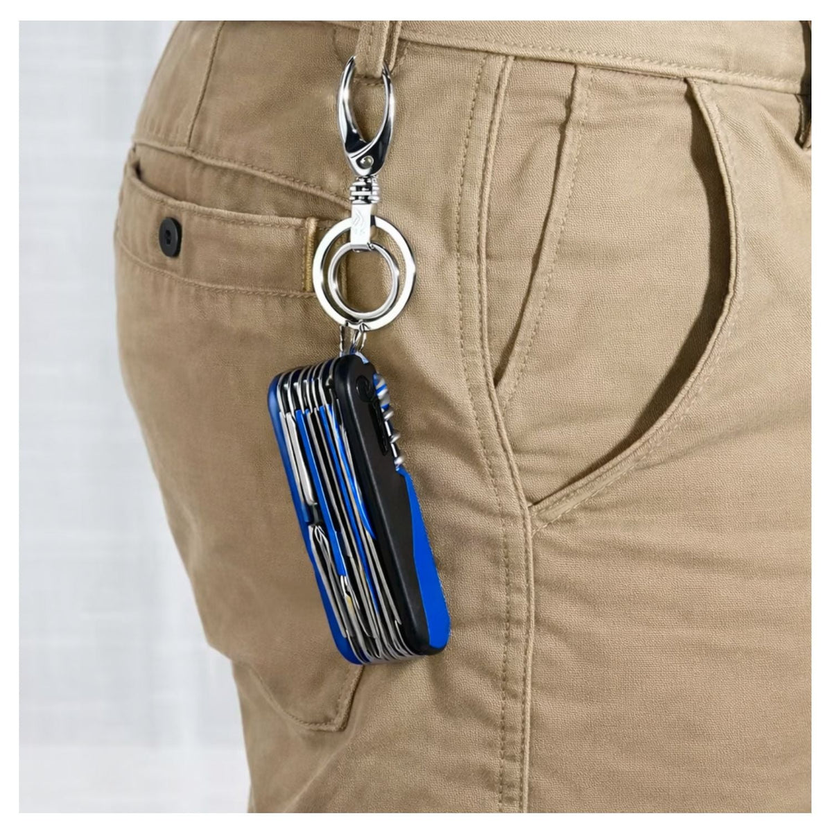 Navaja multiusos 11 en 1 con mango antiderrapante azul y negro - foto 4