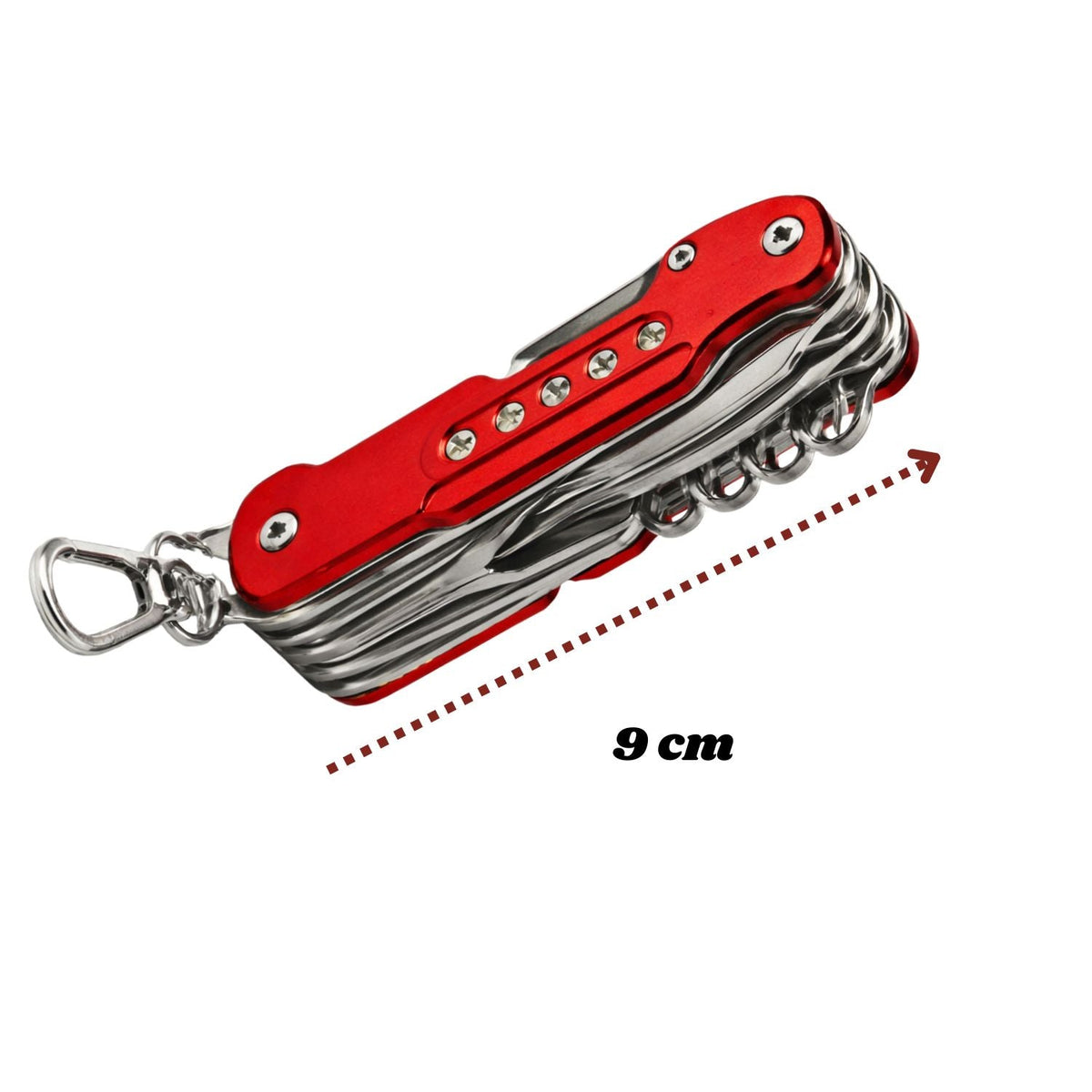 Navaja suiza compacta 12 en 1 de 9 cm con argolla de llavero - foto 2