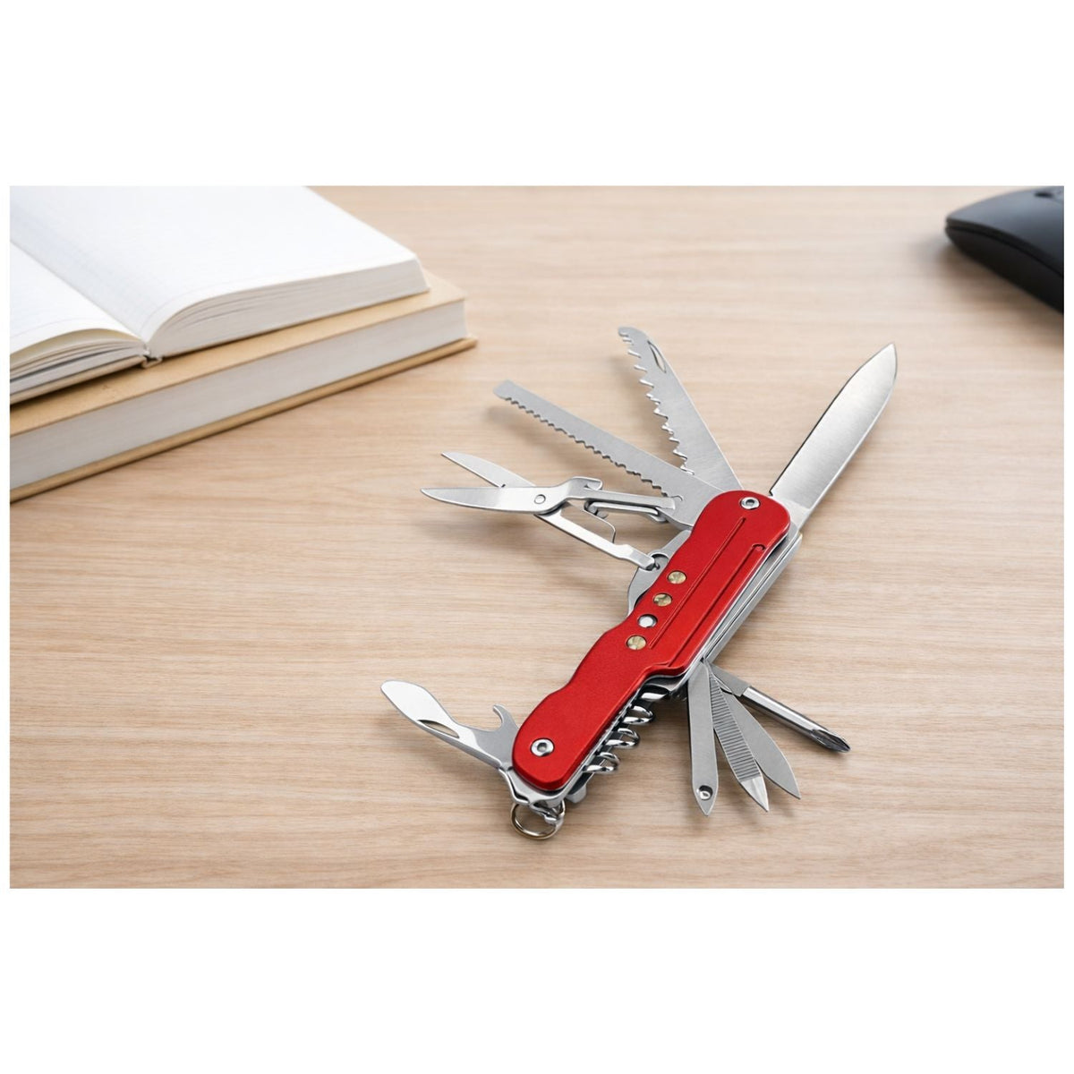 Navaja suiza compacta 12 en 1 de 9 cm con argolla de llavero - foto 4