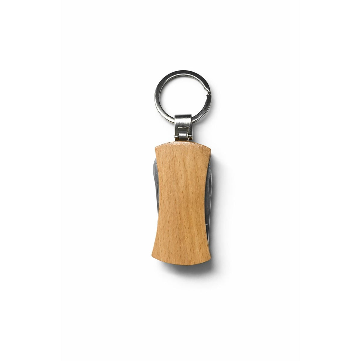 Mini navaja suiza 4 en 1 con llavero y mango tipo madera - foto 2