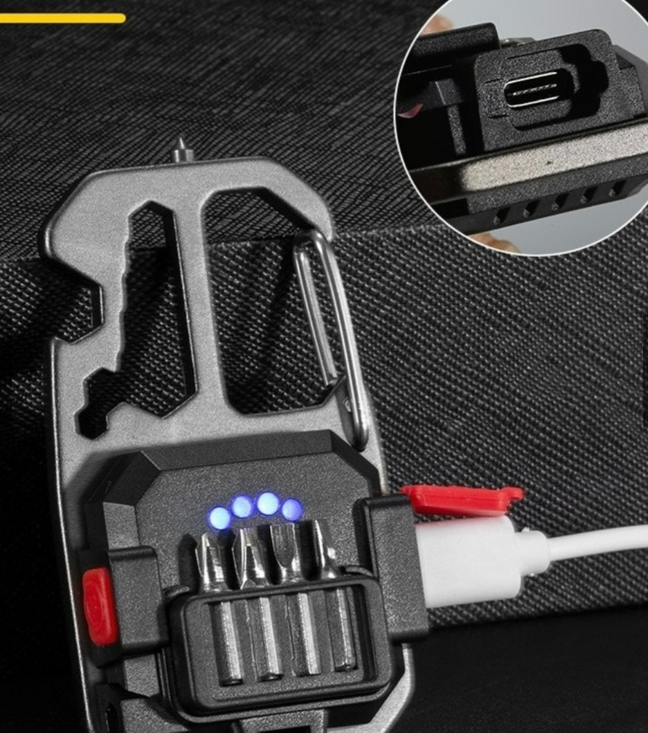 Llavero lámpara multiusos con destapador y rompe vidrios, USB W5138 - foto 5