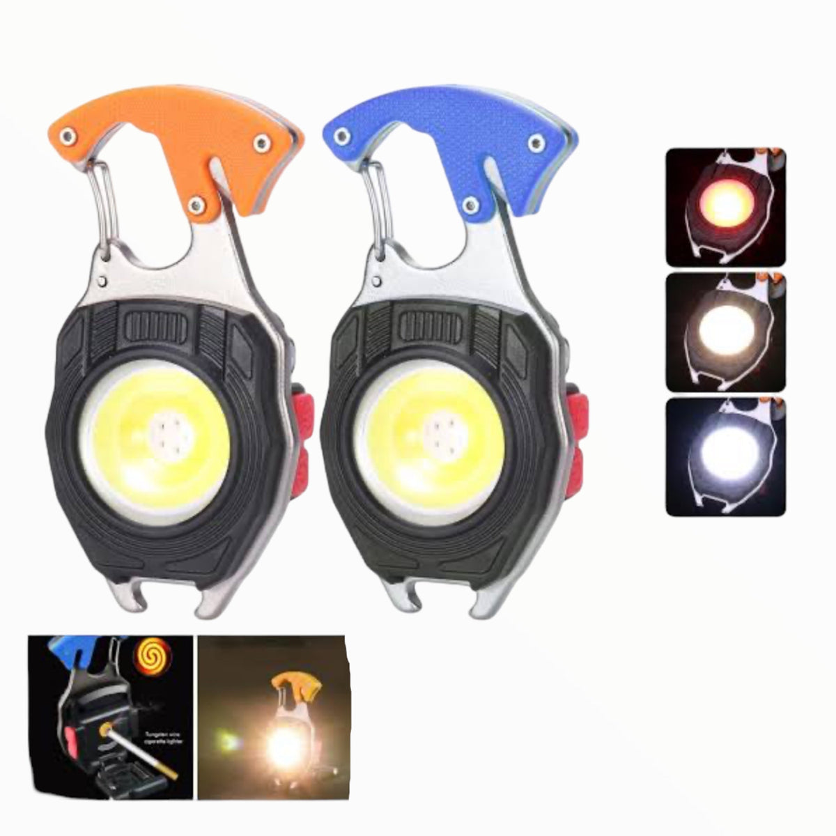 Mini linterna LED USB 6 modos con luz roja, encendedor y destornillador DT530