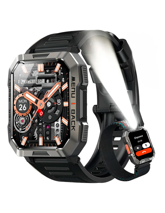 SmartWatch w60 Estilo Militar con Linterna Acoplada Aleación de aluminio