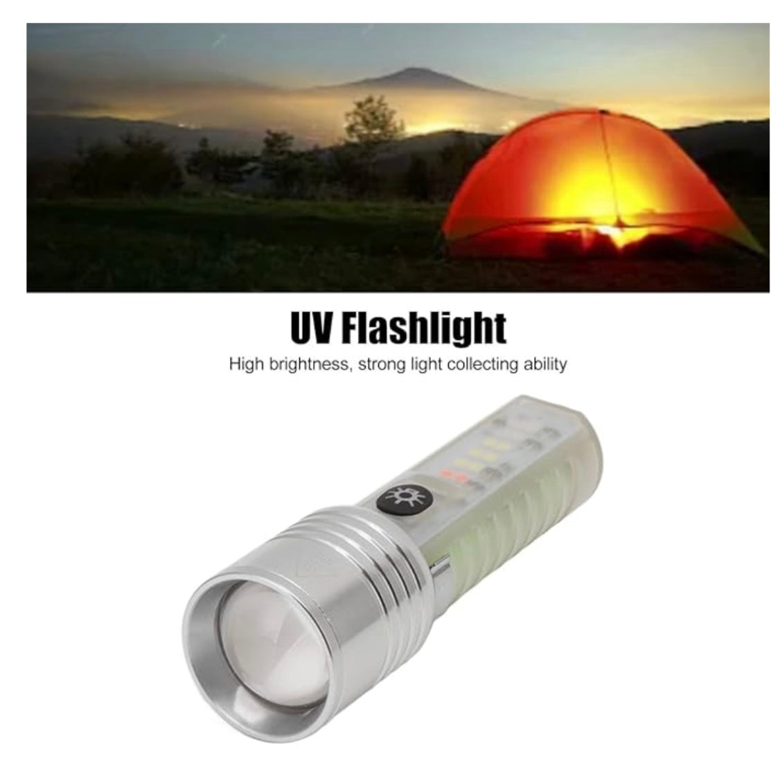 Lámpara de 8 pasos con efecto patrulla, luz UV, imán y carga USB - foto 3