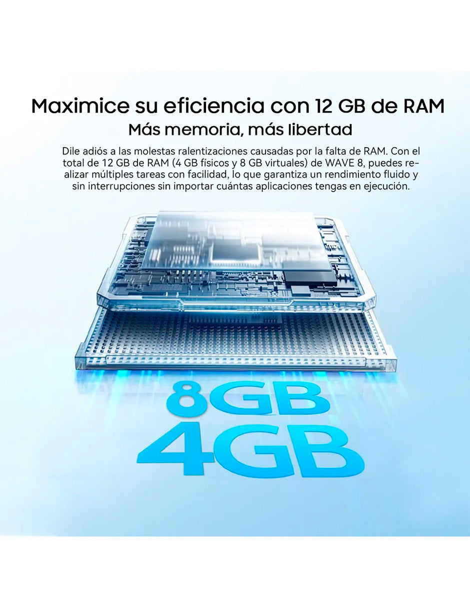 Smartphone Wave 8 4gb + 128gb con Pnatalla Hd+ con Face ID