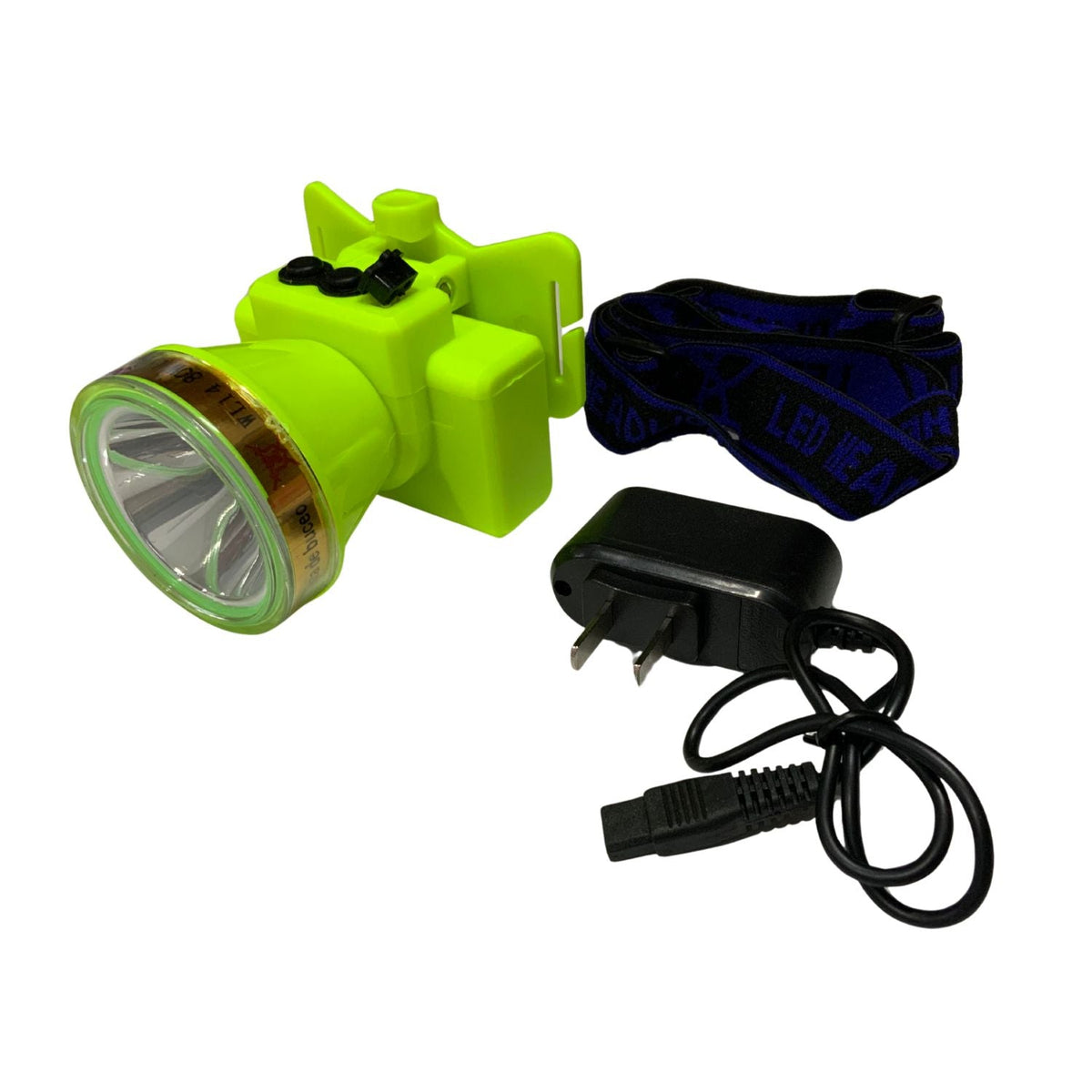 Lámpara frontal LED para buceo, cuerpo amarillo neón, carga 5V - foto 2
