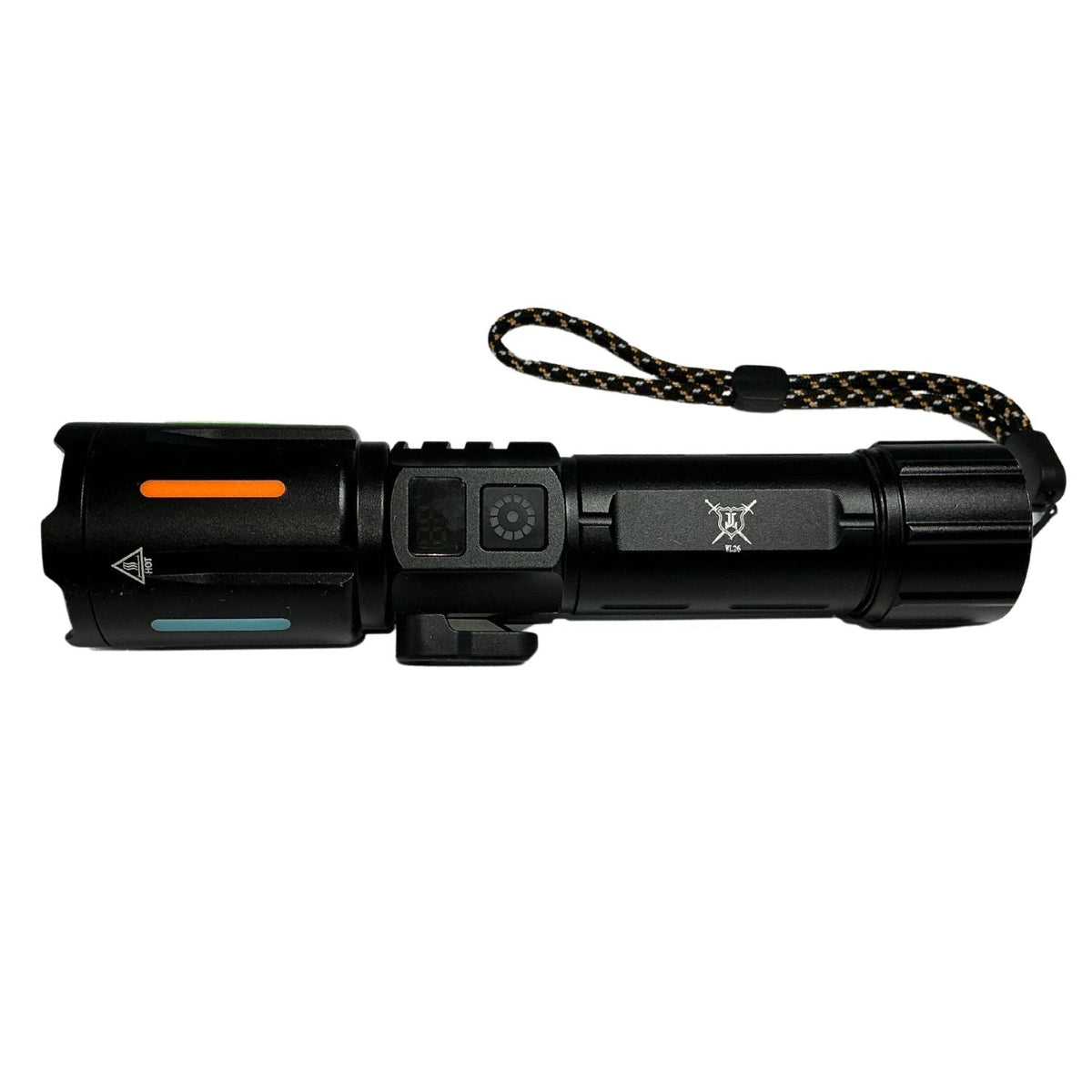 Linterna táctica recargable con pila 21700, 5 modos, zoom y USB-C WL26