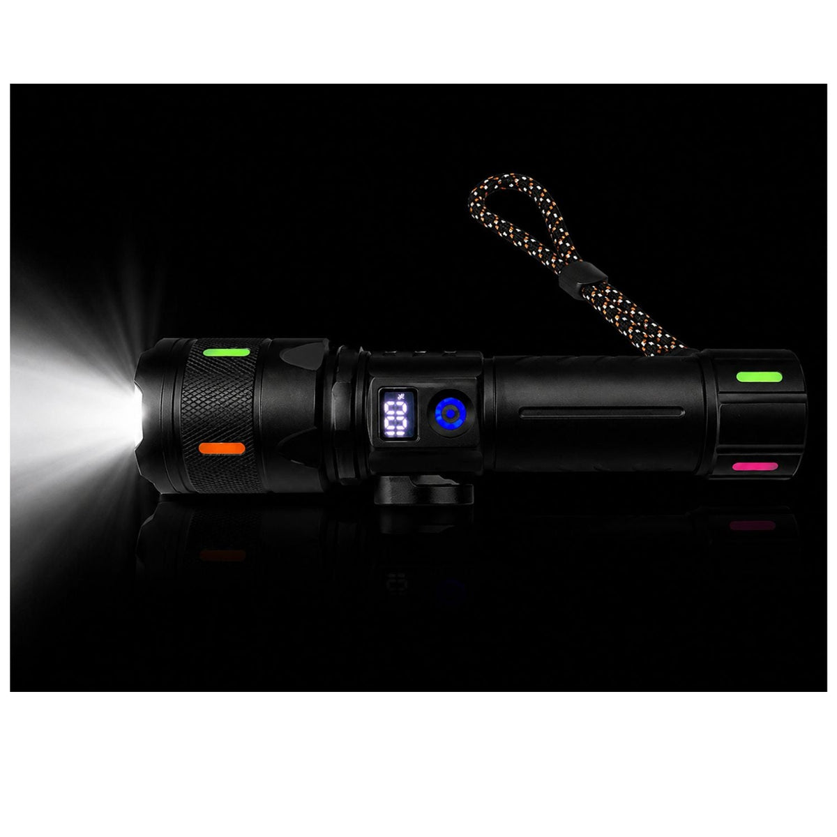 Linterna táctica recargable con zoom, efecto patrulla y cortasoga (WL29) - foto 5
