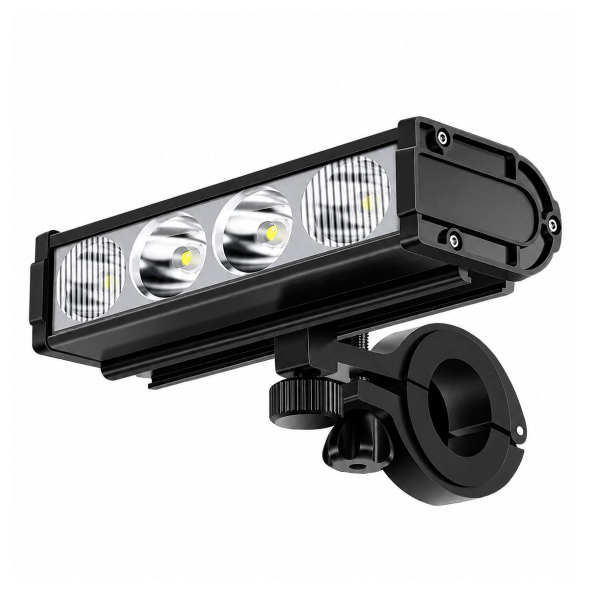 Barra LED recargable para bicicleta con ángulo de 180° y pantalla de batería