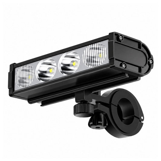Barra LED recargable para bicicleta con ángulo de 180° y pantalla de batería