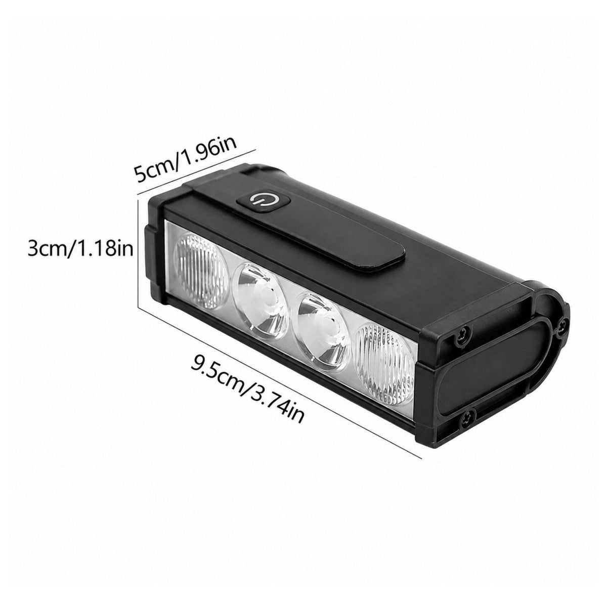 Barra LED recargable para bicicleta con ángulo de 180° y pantalla de batería - foto 5