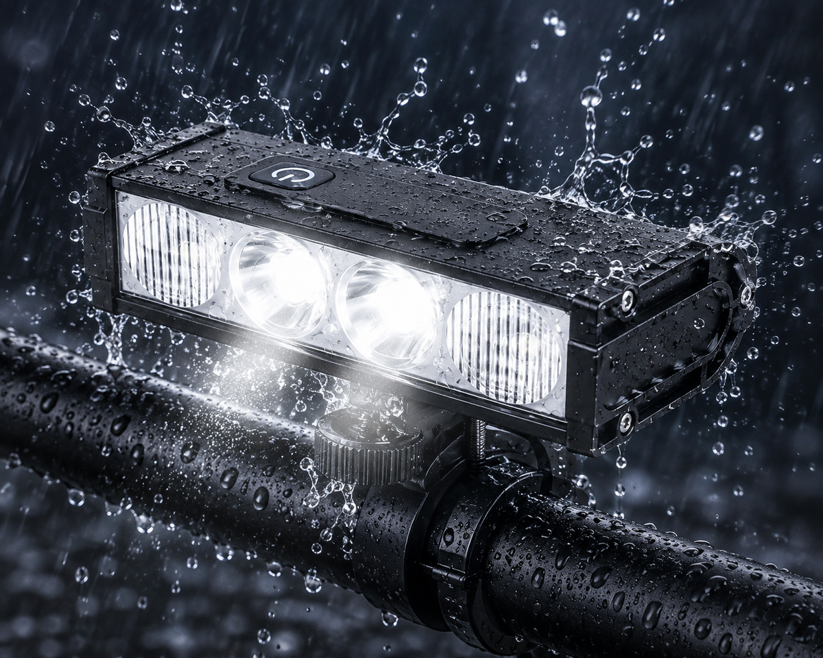 Barra LED recargable para bicicleta con ángulo de 180° y pantalla de batería - foto 6