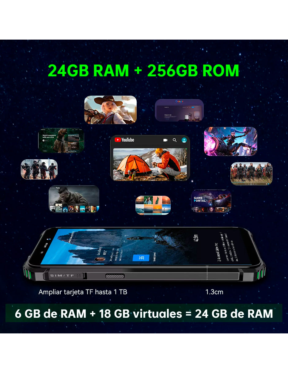 SmartPhone Wp32pro 256gb Rom 6300 Mah  Nfc/nfc/gps/faceid Andriod 14 Negro