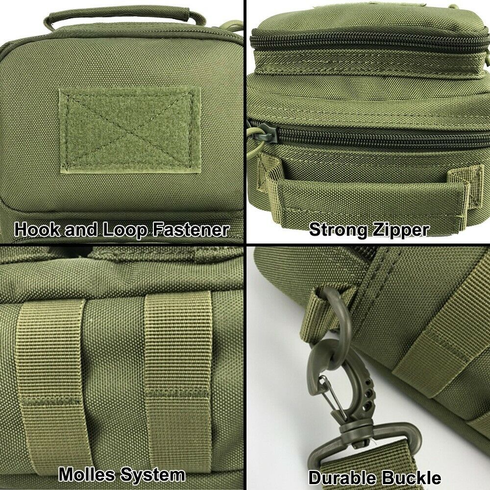 Mochila táctica cruzada con 8 compartimentos y correa de 140 cm (WZ9060) - foto 3