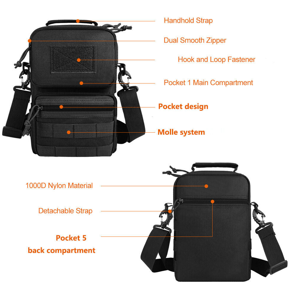 Mochila táctica cruzada con 8 compartimentos y correa de 140 cm (WZ9060) - foto 4