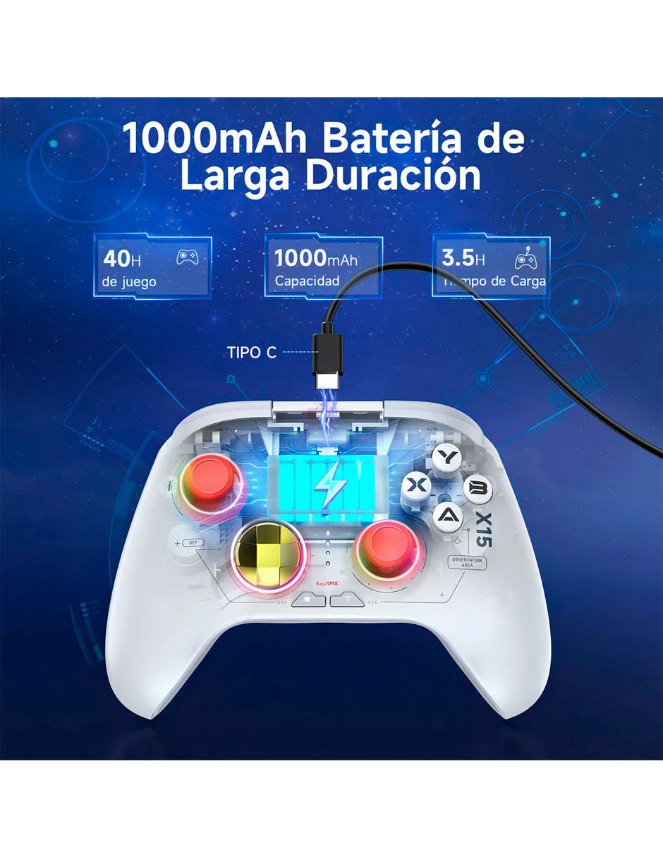 Mando Inalámbrico X15 Bluetooth inalámbrico Gamepad Blanco